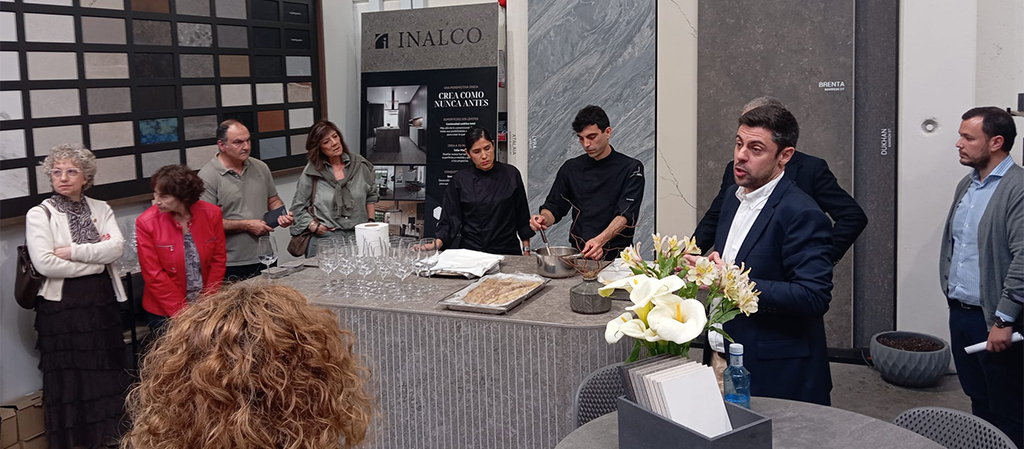 Presentación de encimeras de porcelánico Inalco en Grupo Mármol Rioja en Logroño